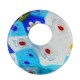 Pièce Ronde en Verre Millefiori avec Fleurs 18 mm