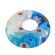 Parte in Vetro Millefiori a Forma di Ciambella Rotonda con Fiori 18 mm