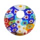 Pièce Ronde en Verre Millefiori avec Fleurs 25 mm