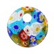 Parte in Vetro Millefiori a Forma di Ciambella Rotonda con Fiori 32 mm