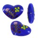 Glass Bead Heart with Flowers 30mm Ø~1mm