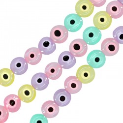 Perle en Verre de Style Murano Ronde avec œil Maléfique 6 mm Ø~0.5 mm (~64 Pièces)