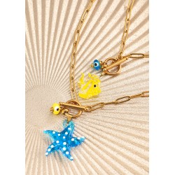 Ciondolo in Vetro Stile Murano Stella Marina ~25X30 mm