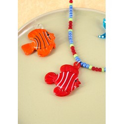Ciondolo in Vetro Stile Murano Pesce Rosso ~35X40Mm