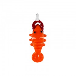 Murano Style Glass Pendant Lobster ~10x35mm