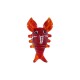 Murano Style Glass Pendant Lobster ~16x30mm