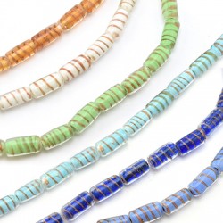 Murano Style Glass Tube 20x10mm Ø2mm