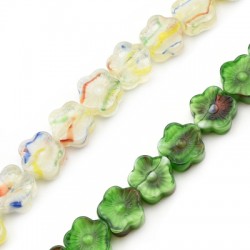 Perle en Verre Fleur 8 x 13 mm (26 Pièces) Ø 1 mm
