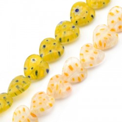 Perle en Verre Millefiori en Forme de cœur 14 mm (32 Pièces)