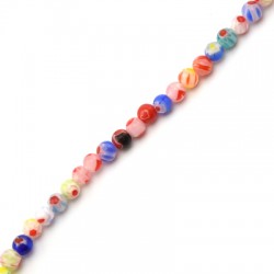 Perla in Vetro Millefiori Rotonda 4 mm (95 Pezzi)