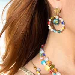 Perle en Verre Millefiori Ronde 8 mm (48 Pièces)