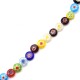 Perle en Verre Millefiori Plate Ronde 8 mm (48 Pièces)