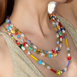 Millefiori Glass Bead Flower Round (~6mm (~72pcs)