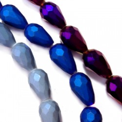 Glass Faceted Drop 10x15mm (~25pcs/str)