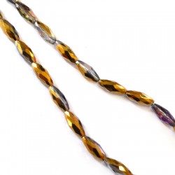 Perle de Verre Ovale Facettée 8 x 19 mm