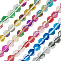 Perle Spectrolite Ronde Brillante 10 mm Ø0.6 mm (~38 Pièces)