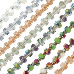 Perle de Verre Facettée 4 mm/3 mm Ø0.9 mm (~150 Pièces)