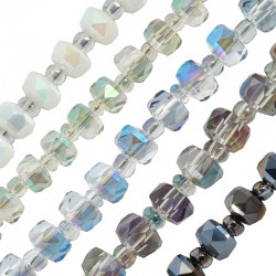 Perla di Vetro Sfaccettata 6 Mm/3.5 mm Ø1.3 mm (~100 Pezzi)