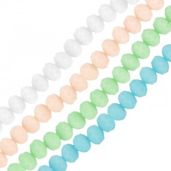 Perle en Cristal de Verre Ronde Facettée 3 x 2.5 mm Ø 0.7 mm (~160 Pièces)