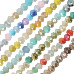 Perline di Cristallo di Vetro Rotonde Sfaccettate 3X2.5 mm Ø0.7 mm (~160 Pezzi)