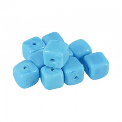 Γυάλινη Χάντρα Κύβος 12mm Ø~2mm