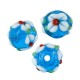 Perle en Verre Ronde avec Fleurs 12 mm Ø 2.2 mm