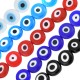Glass Bead Round Flat with Evil Eye 10mm Ø1mm (~38pcs)