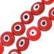 Glass Bead Round Flat with Evil Eye 10mm Ø1mm (~38pcs)
