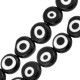 Glass Bead Round Flat with Evil Eye 10mm Ø1mm (~38pcs)