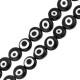Glass Bead Round Flat with Evil Eye 10mm Ø1mm (~38pcs)