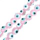 Perle Ronde - oeil en verre 8mm Ø 2,2mm (approx. 38pcs/fil)