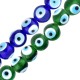 Glass Bead Round Evil Eye 12mm Ø2.2mm (25pcs)