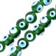 Γυάλινη Χάντρα Μάτι Στρογγυλή 12mm Ø2.2mm (25τμχ)