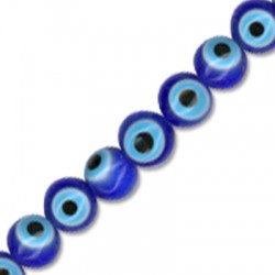 Glass Bead Round Evil Eye 6mm (67pcs)