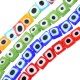 Glass Bead Square Flat with Evil Eye 8mm Ø1mm (46pcs)