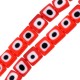 Glass Bead Square Flat with Evil Eye 8mm Ø1mm (46pcs)