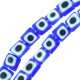 Glass Bead Square Flat with Evil Eye 8mm Ø1mm (46pcs)