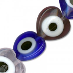 Glass Eye Heart 12mm (approx. 32pcs)