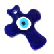 Glass Pendant Cross with Evil Eye & Enamel 60x70mm