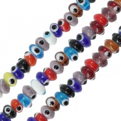 Entrepieza de Vidrio con Ojos 7x35mm (Ø1.6mm) (~50pcs/tira)