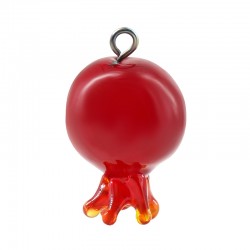 Breloque en Verre Grenade ~14X18 mm