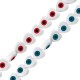 Γυάλινη Χάντρα Καρδιά Μάτι 10mm Ø~0.4mm (~39τμχ)