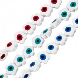 Flor de Cuentas de Vidrio con ojo Turco 10 mm Ø~0,4 mm (~39 Unidades)