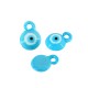 Glass Charm Round with Evil Eye 14mm