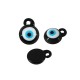 Glass Charm Round with Evil Eye 14mm