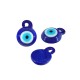 Glass Charm Round with Evil Eye 14mm