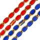 Glass Bead Tube Oval Opaque Plated 4x6mm Ø~1mm (~50pcs)