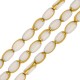 Glass Bead Tube Oval Opaque Plated 4x6mm Ø~1mm (~50pcs)
