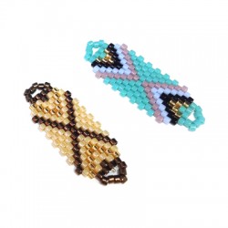 Conector Tejido con Cristal Miyuki 14x30mm