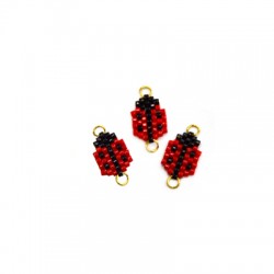 Connecteur Miyuki Beads Ladybug 9 x 13 mm